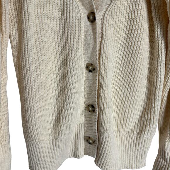 Faherty Cuddle V-Neck Button Front Cream Knit Cardigan Sweater Size XS - Picture 7 of 11